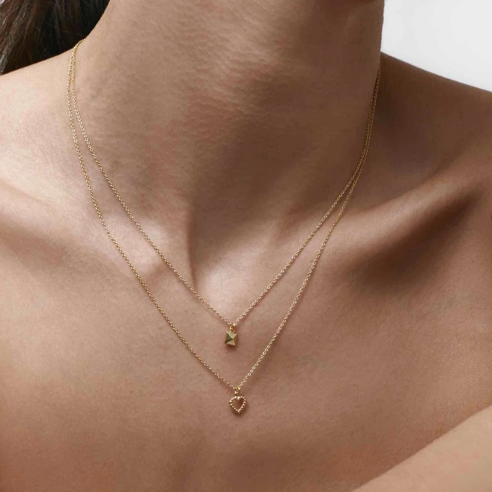 Silk & Steel Superfine Mini Cutout Heart Necklace - Silver