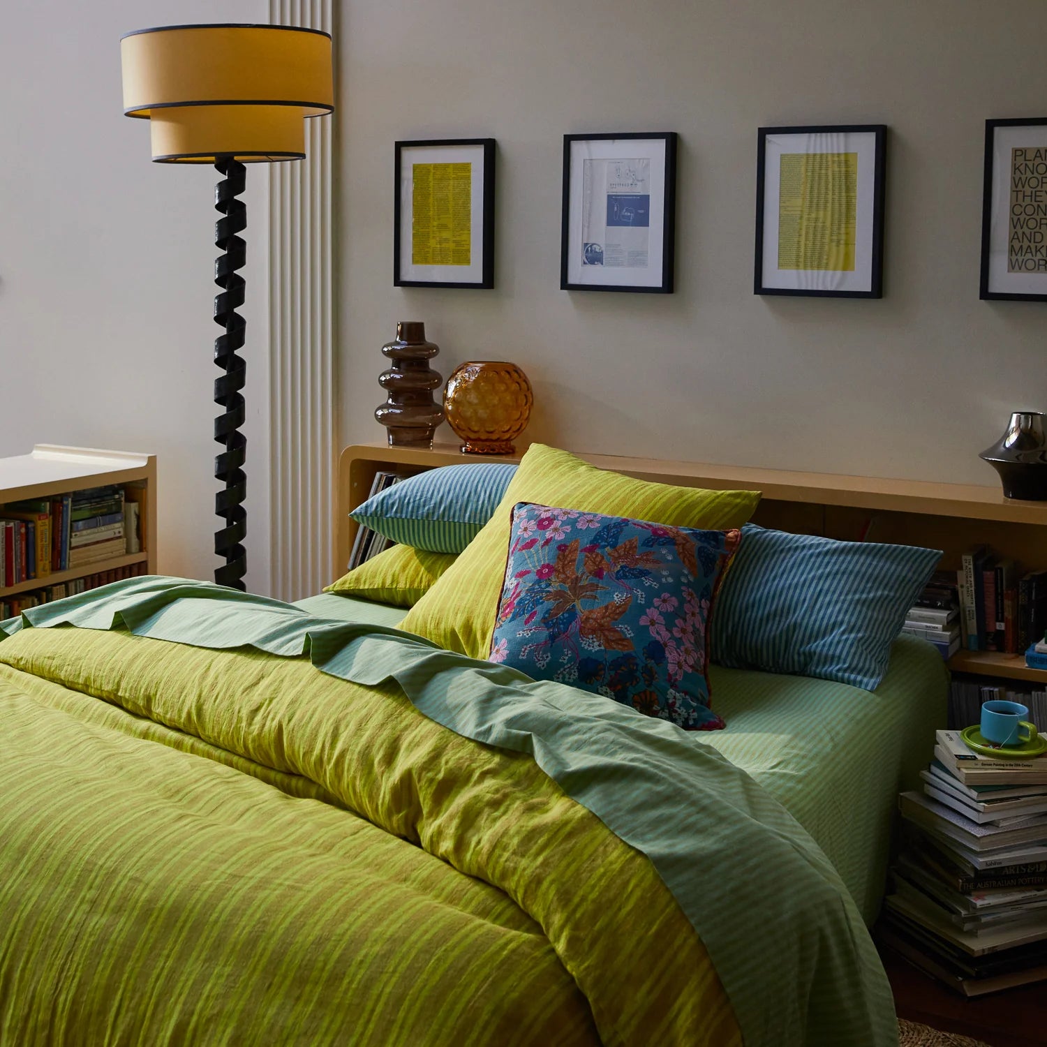 Sage and Clare Claire Reversible Cushion - Mustard