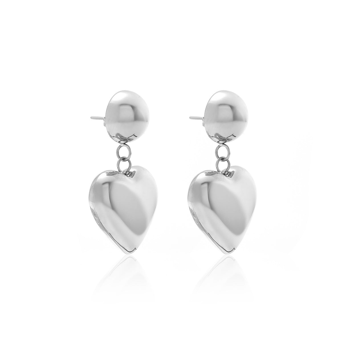 Silk &amp; Steel Cupid drop Earrings - Silver 