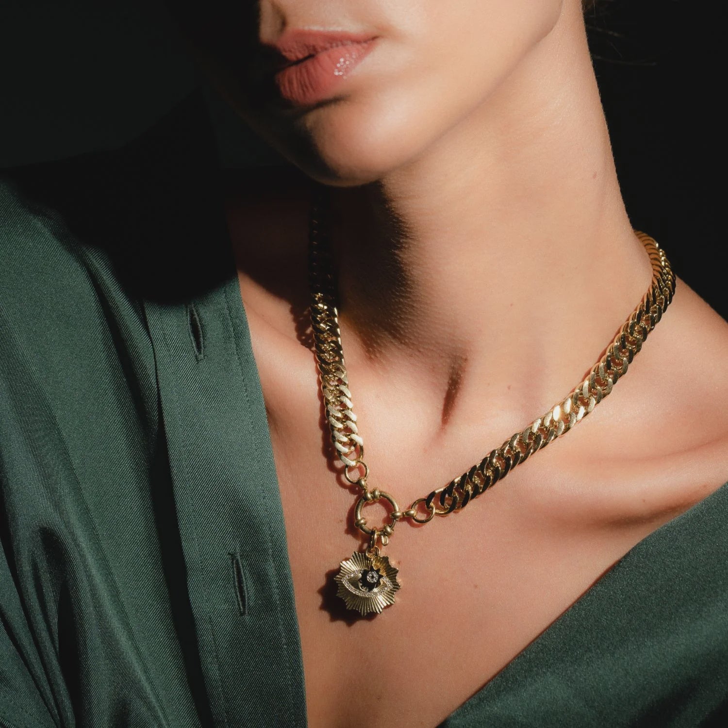 Silk-and-Steel-Jewellery-Halo Necklace Gold