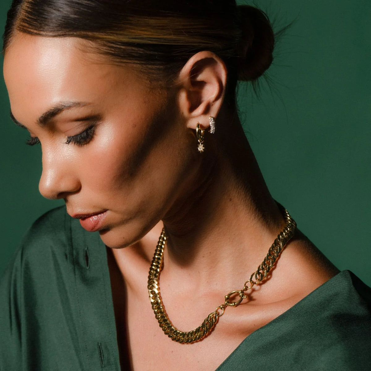 Silk-and-Steel-Jewellery-Halo Necklace Gold 1