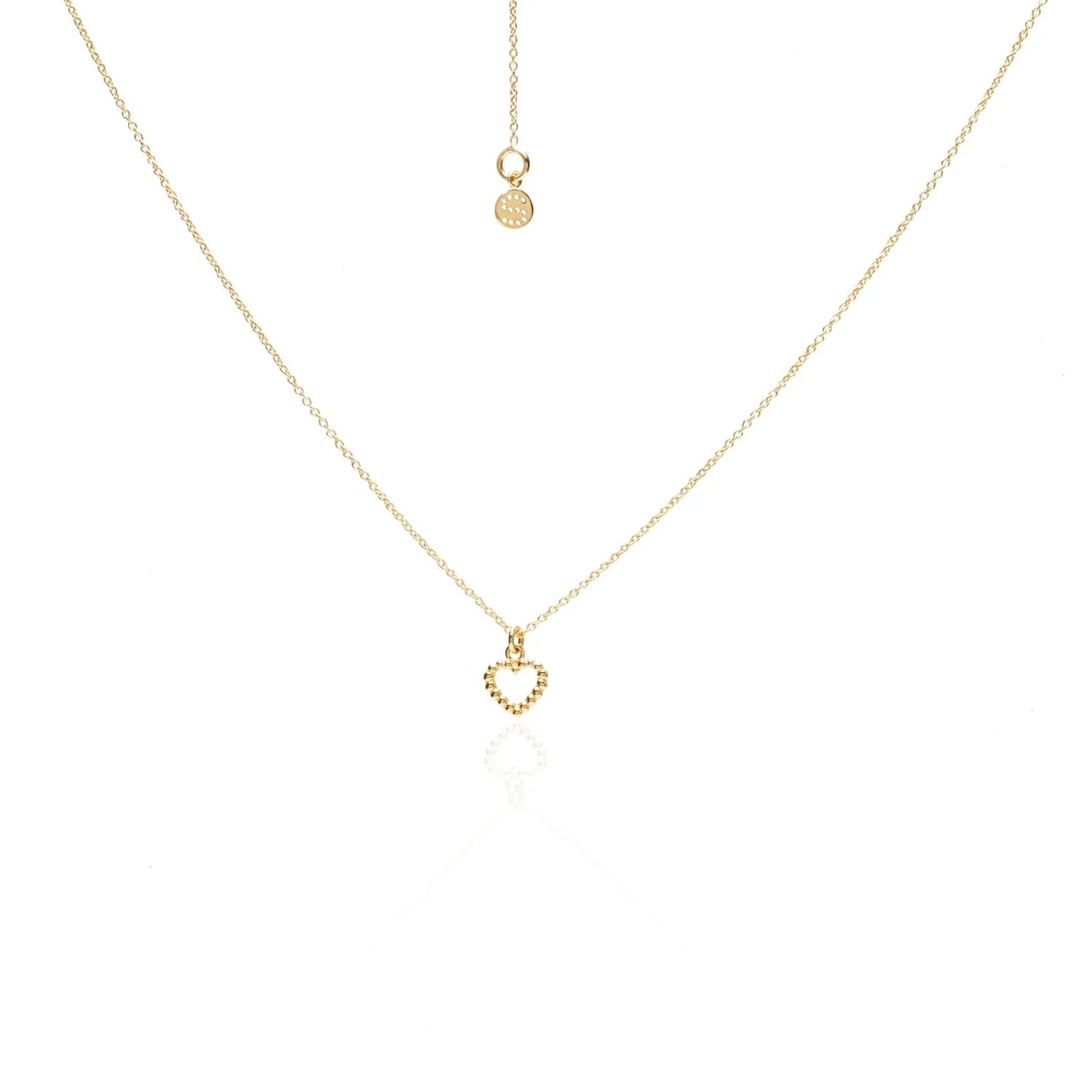 Silk & Steel  Superfine Mini Cutout Heart Necklace - Gold