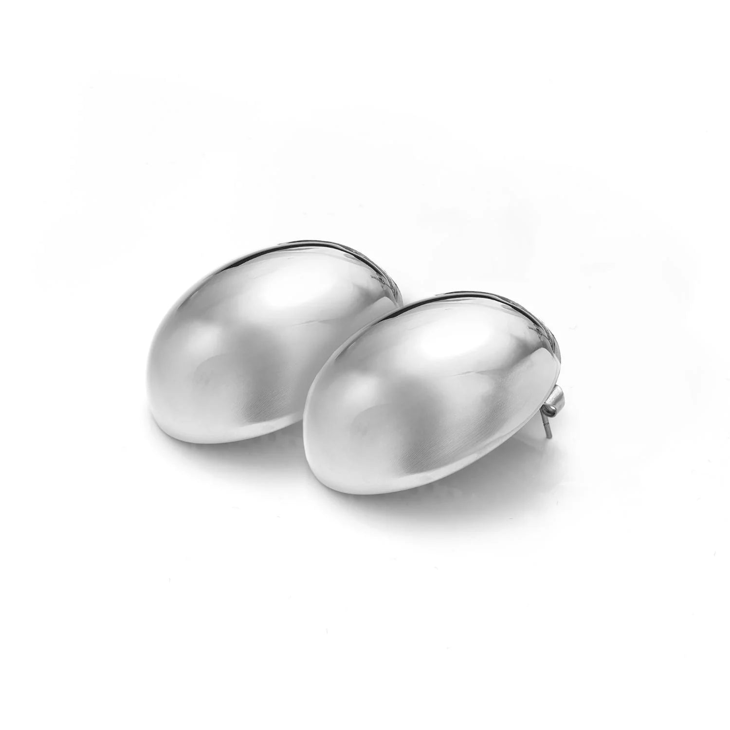silk and steel mirage earrings dome silver
