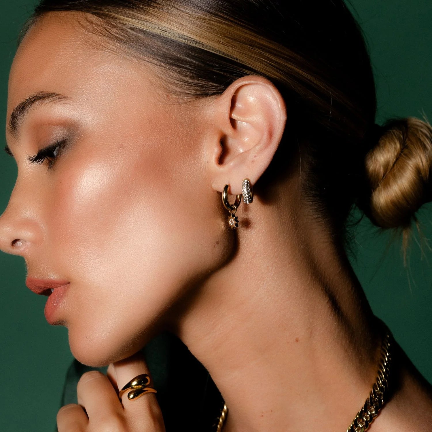Silk & Steel Astra Hoop Earrings - Gold