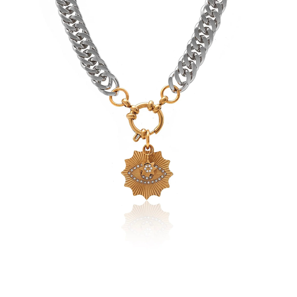 Silk-and-Steel-Jewellery-Halo Necklace Silver/Gold
