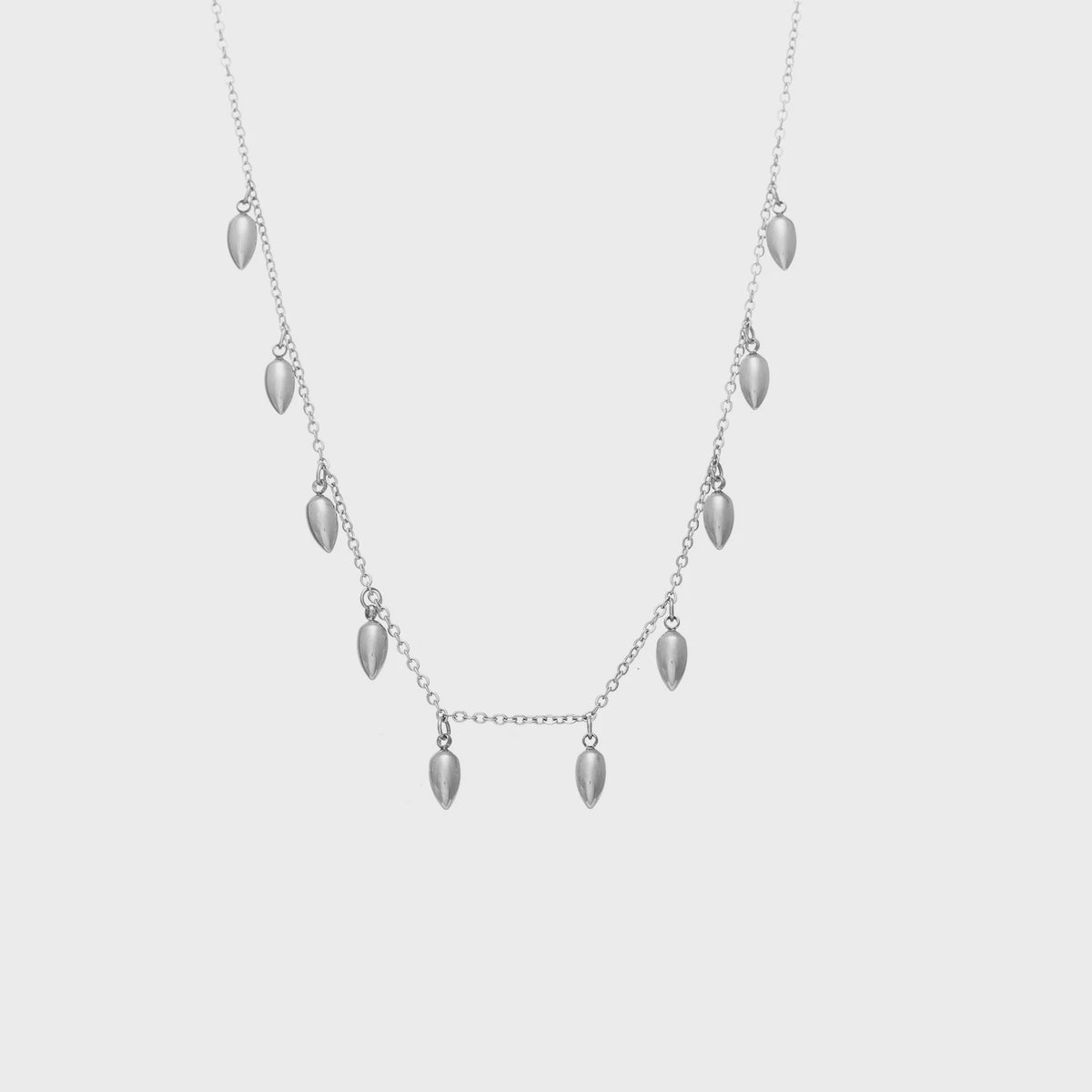 Silk &amp; Steel Echo Necklace - Silver