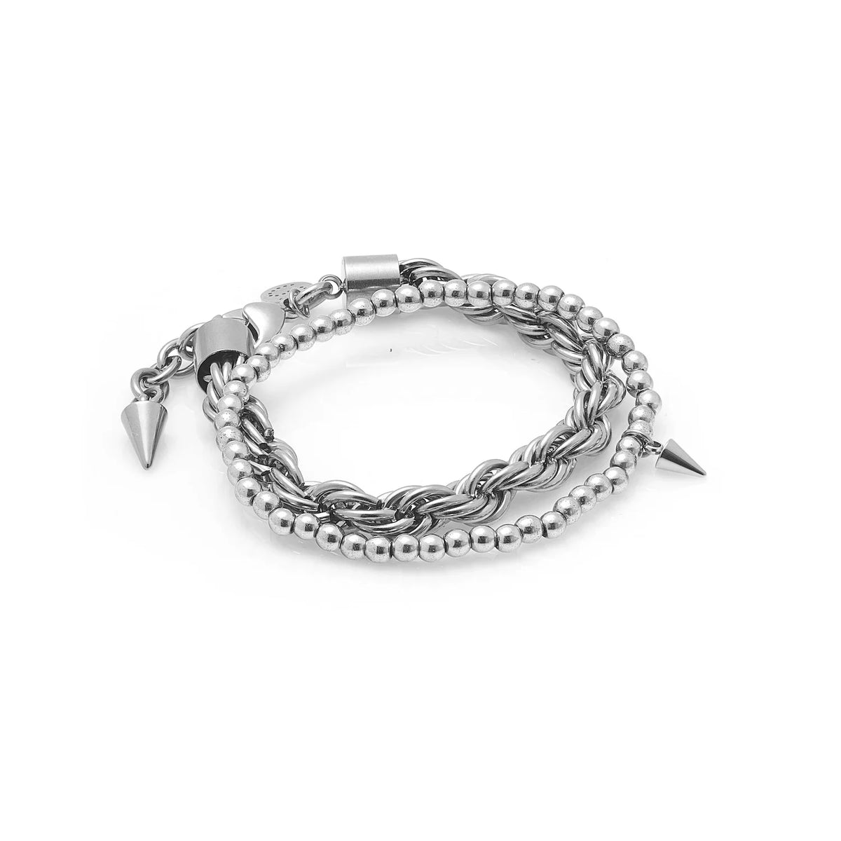 Silk & Steel Eclipse Bracelet - Silver