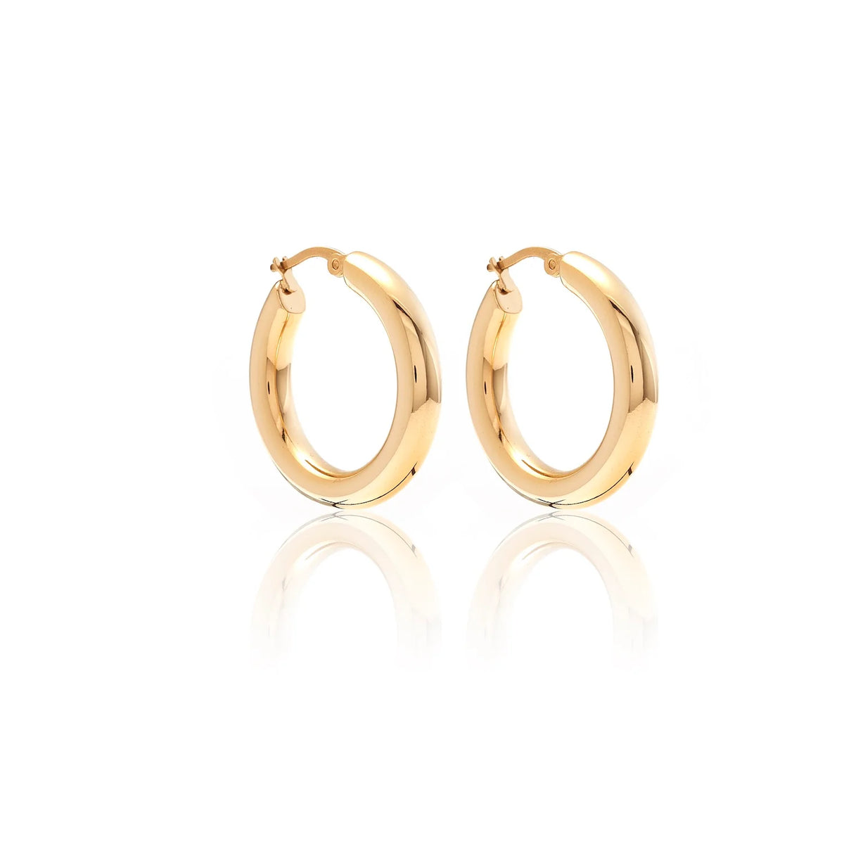 Silk & Steel Halo Hoop Earrings Large - Gold