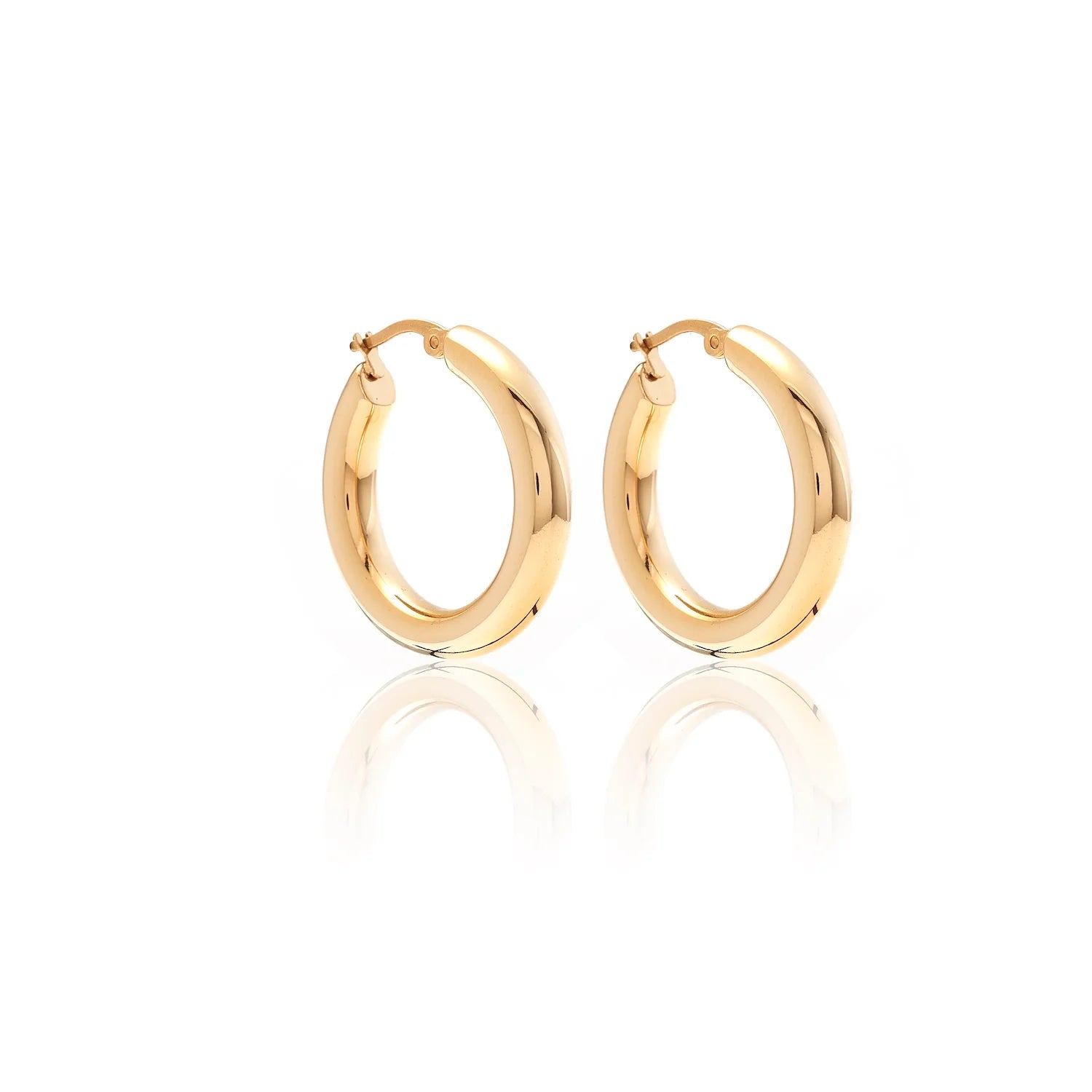 Silk & Steel Halo Hoop Earrings Large - Gold