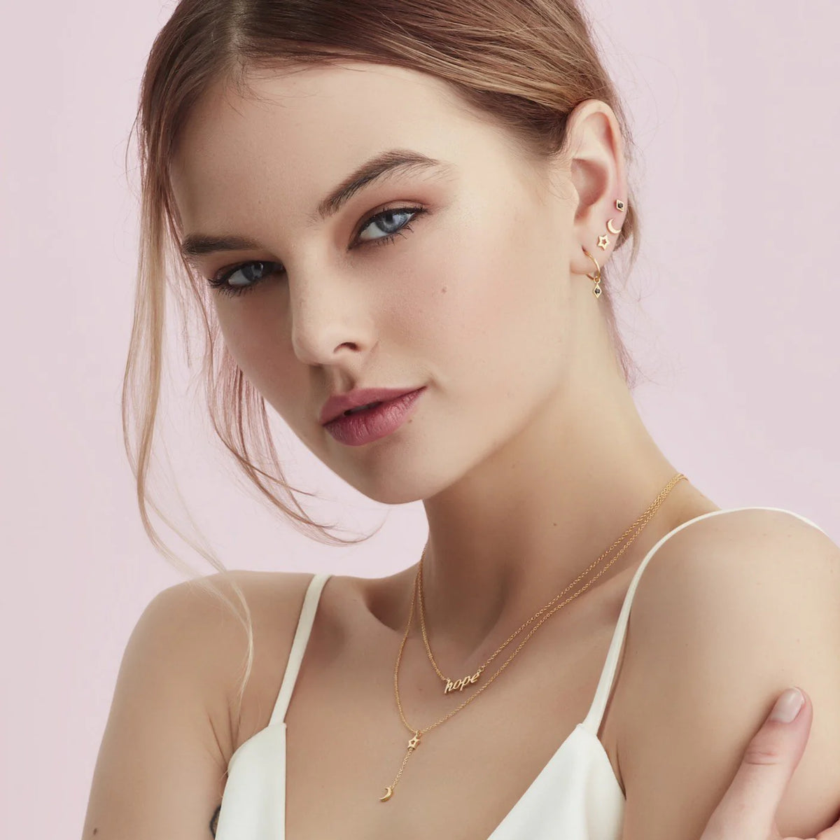 Silk &amp; Steel Superfine Starry Night Necklace - Gold