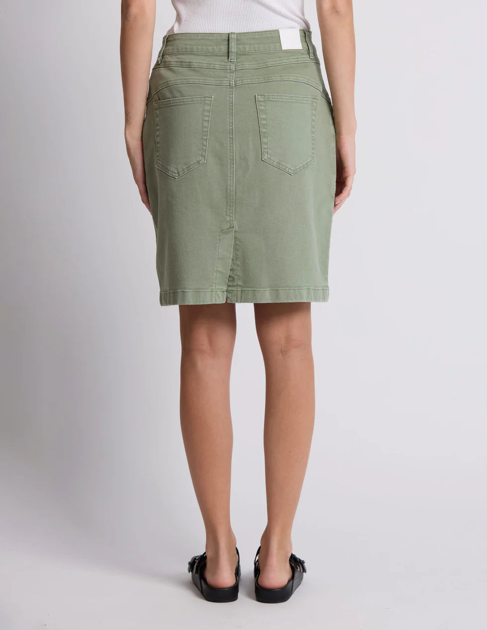 Stella and Gemma Strike Skirt - Khaki Denim