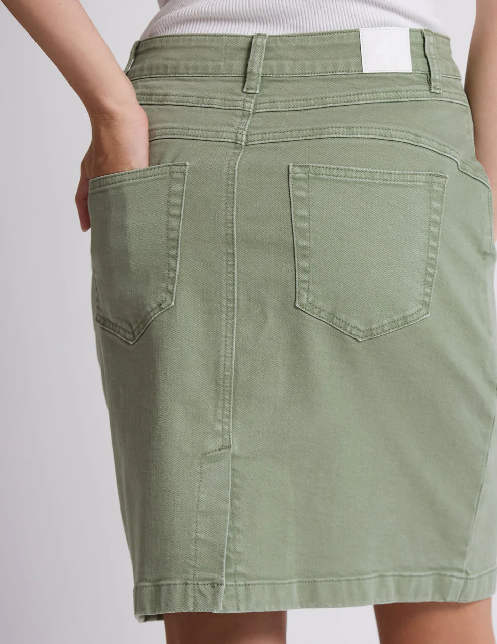 Stella and Gemma Strike Skirt - Khaki Denim