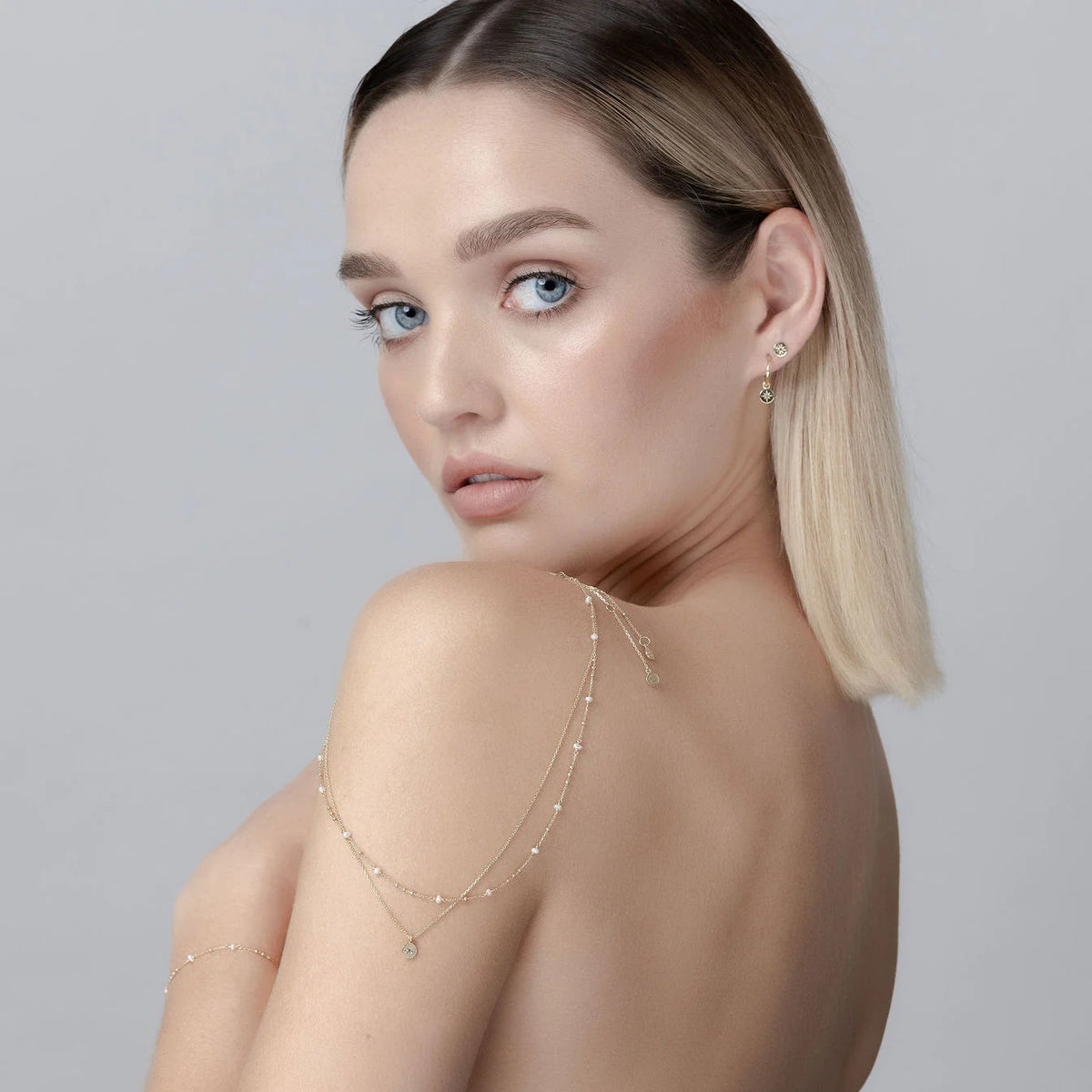 Silk & Steel Superfine Dotty Pearl Necklace - Gold