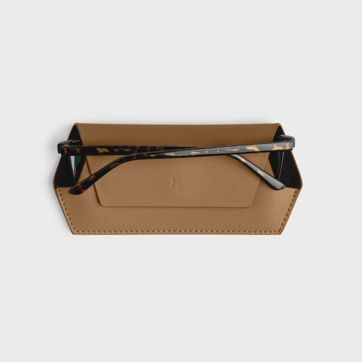 Fox and Leo Slimline Glasses Case - Tan