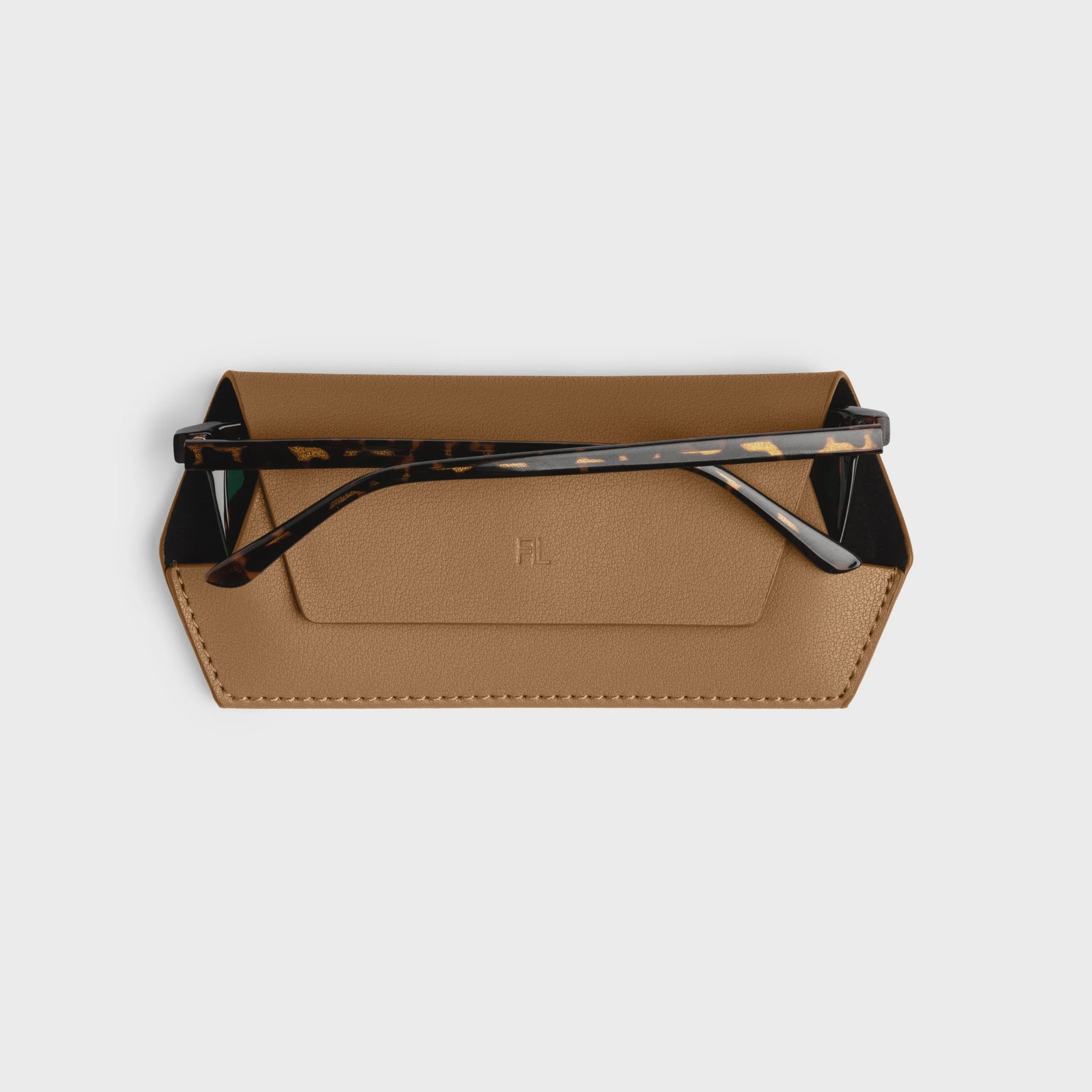 Fox and Leo Slimline Glasses Case - Tan