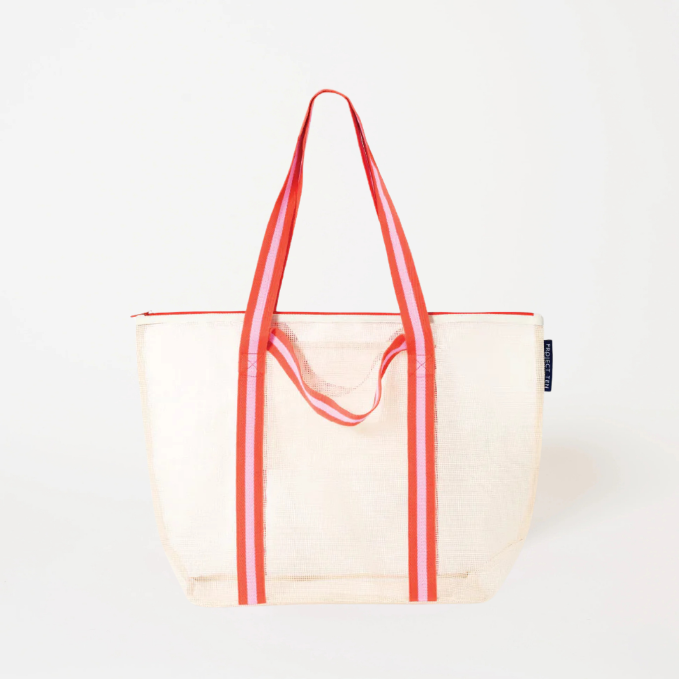 Project Ten Mesh Zip Medium Tote - Ecru