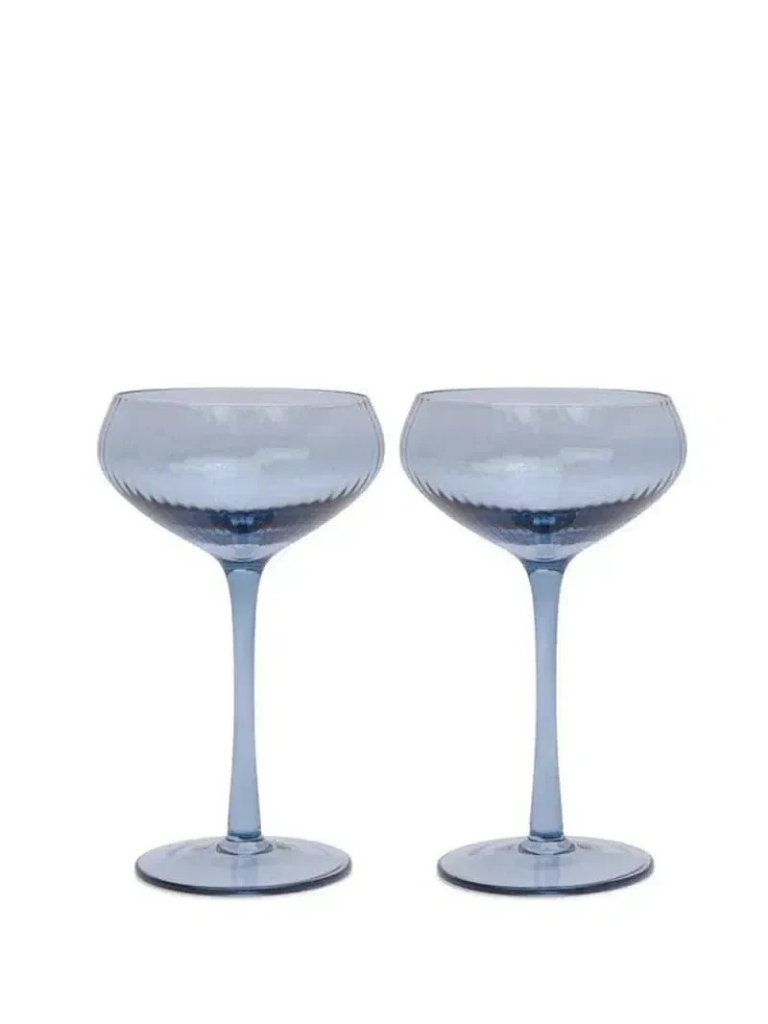 The Lou Coupe Glass - Set of 2 - Blue