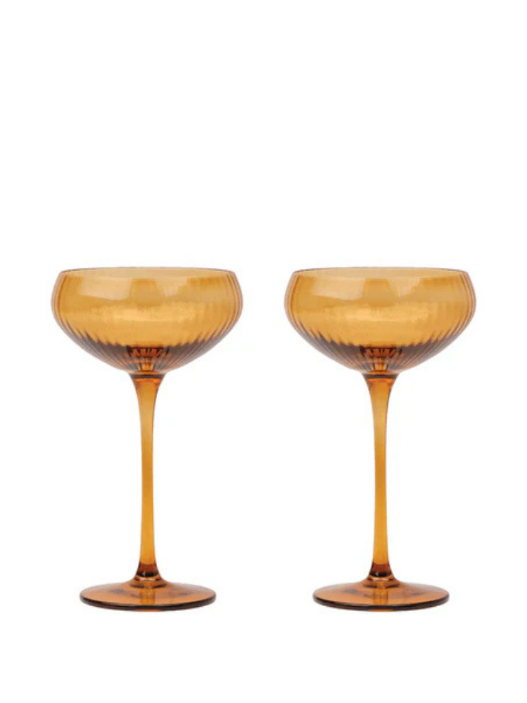 The Lou Coupe Glass - Set of 2 - Amber