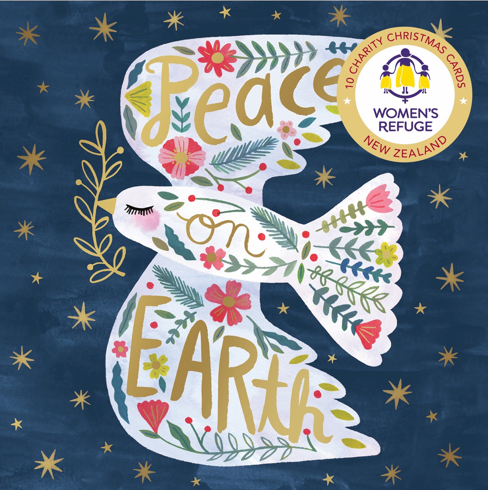 Women's Refuge Xmas Card 10pk - Peace On Earth