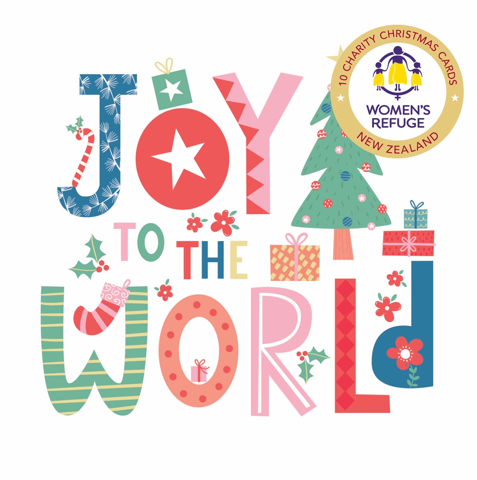 Women's Refuge Xmas Card 10pk - Joy To The World