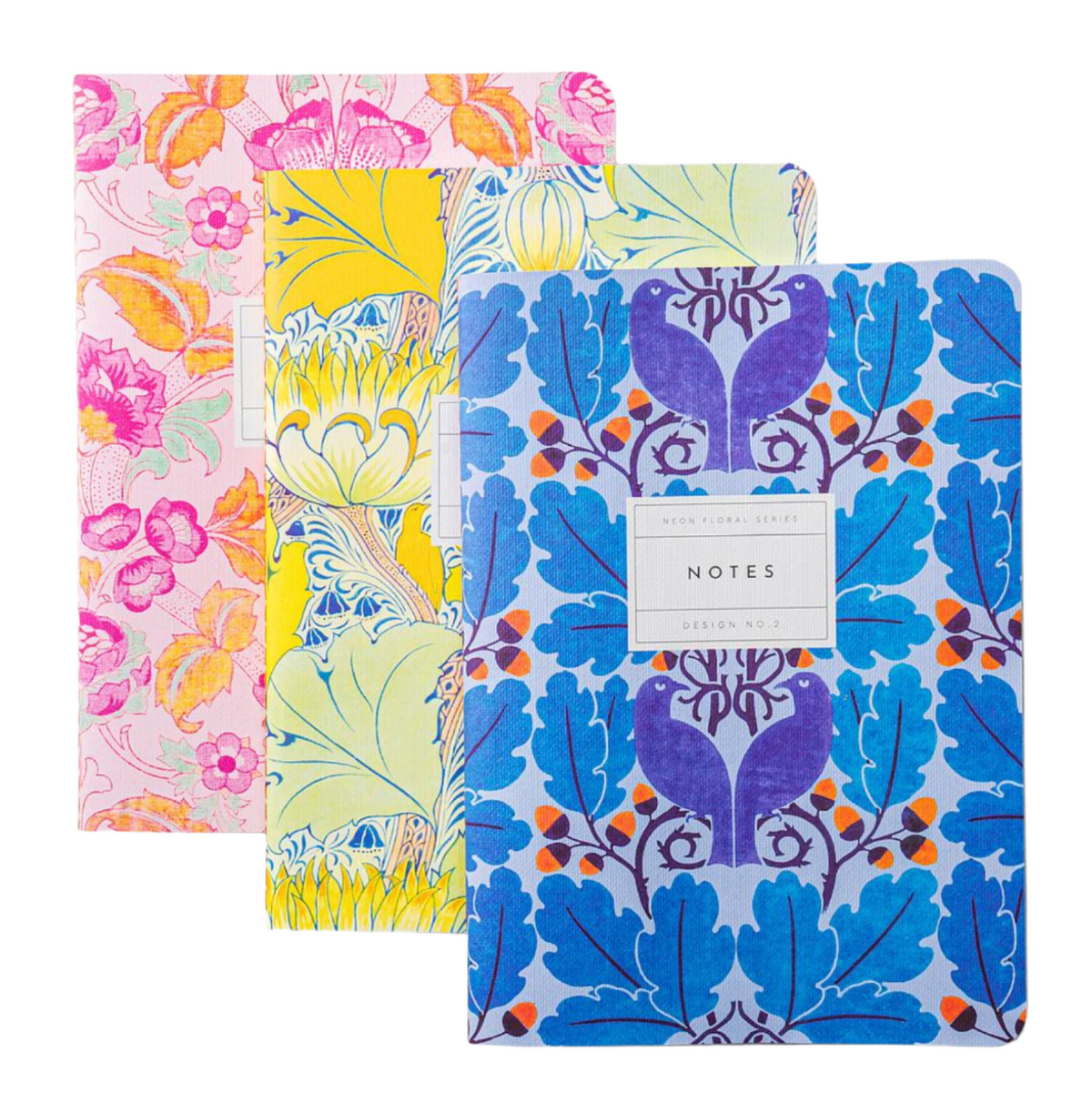 V&amp;A A5 Notebooks Set of 3 - No. 2 Neon Floral