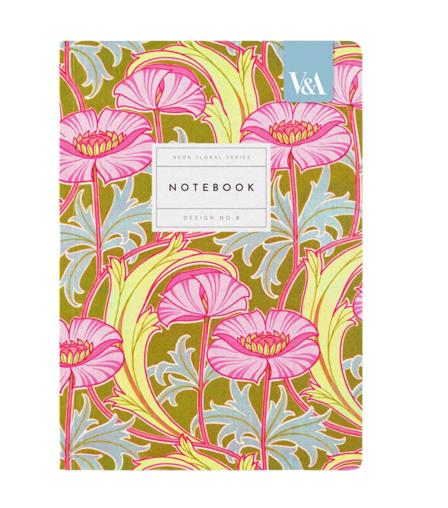 V&A A5 Soft Cover Notebook - No. 8 Neon Floral Poppy