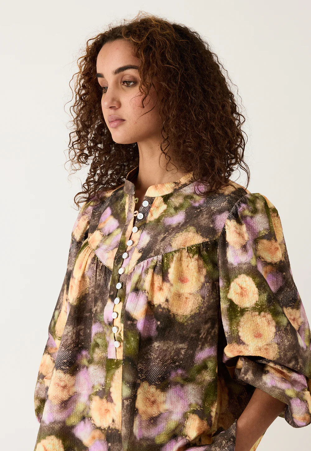 Nancybird Sierra Blouse - Rain Floral