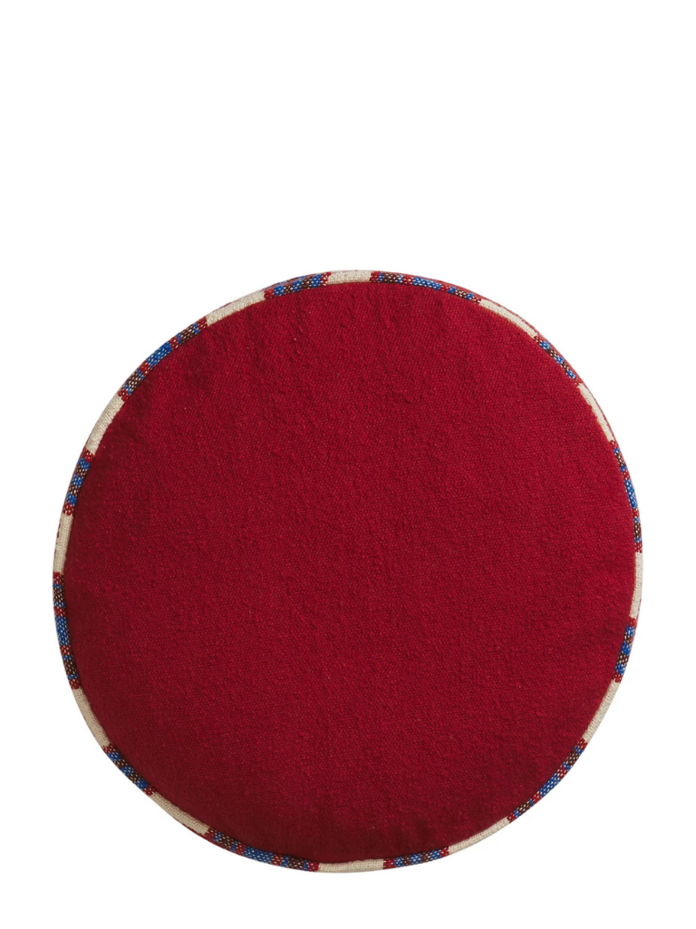 Sage x Clare Delana Round Cushion - Crimson
