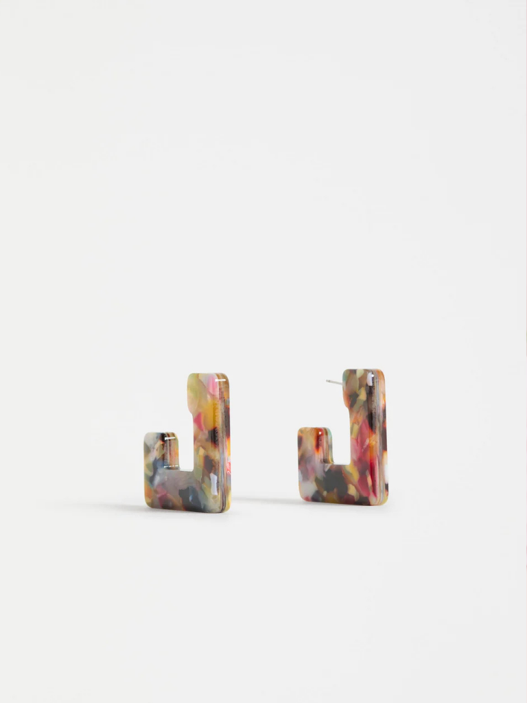 Elk Spari Hoop Earrings - Beige Multi