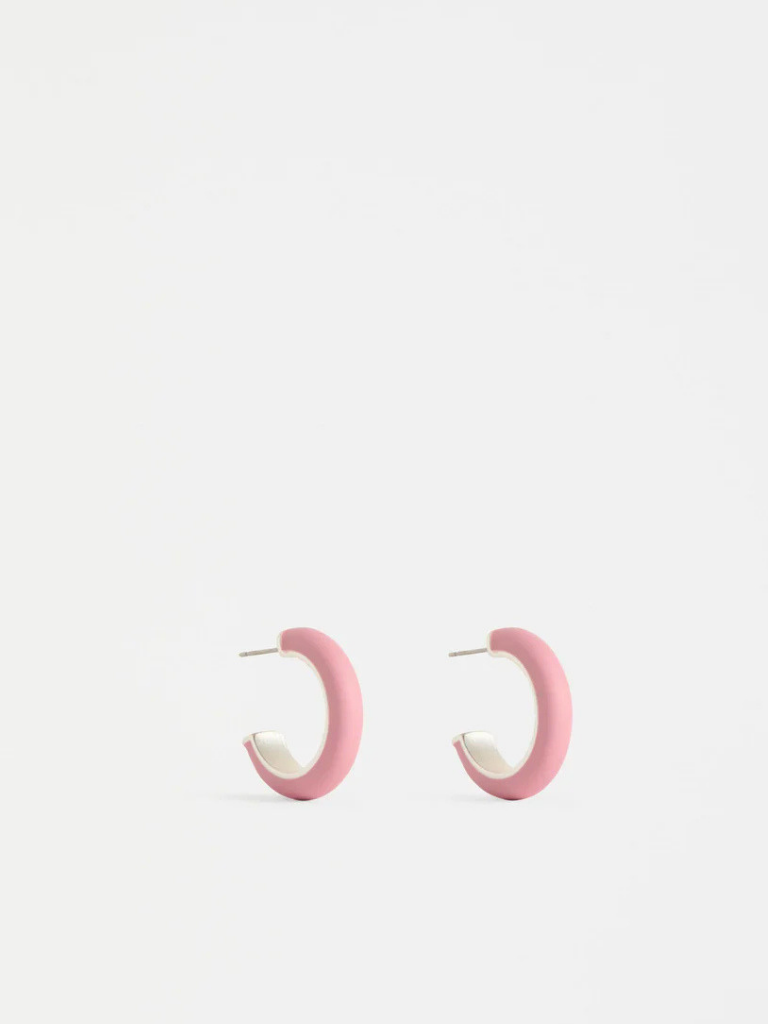 Elk Emal Mini Hoop Earrings - Rosewood