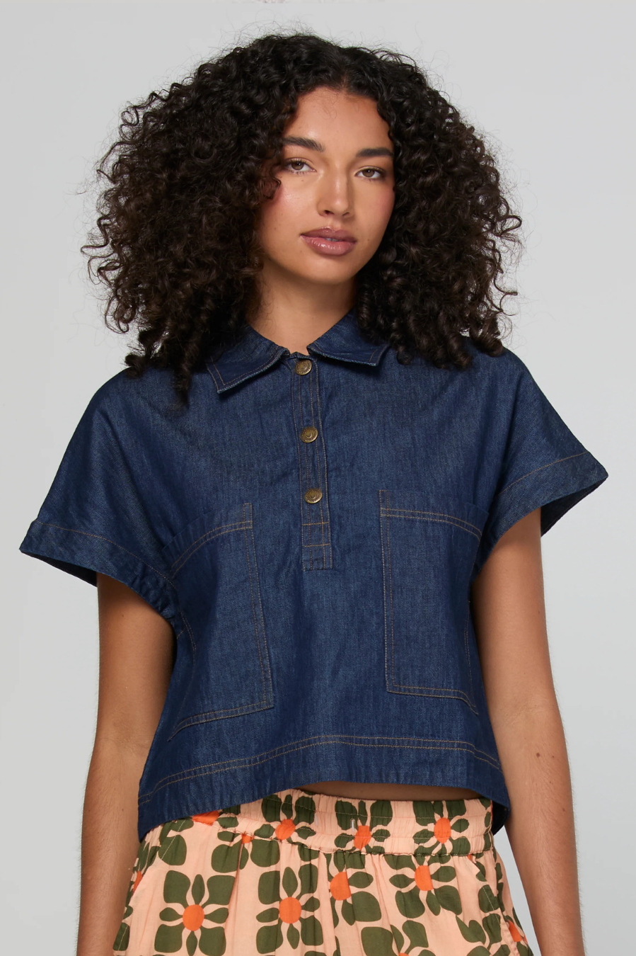 Boom Shankar Fumiko Top - Dark Denim