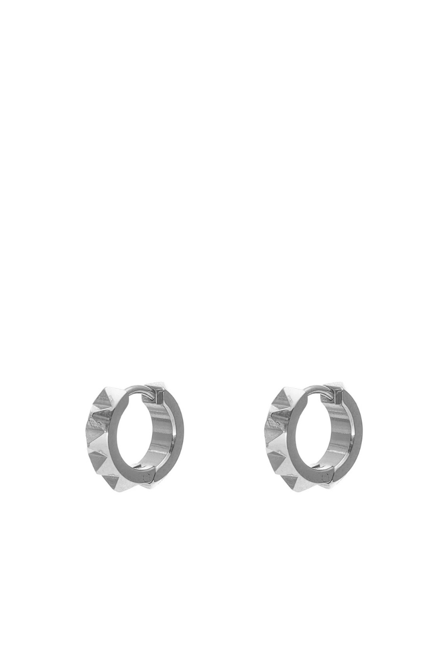 Silk &amp; Steel Verge Sleeper Hoop Earring - Silver