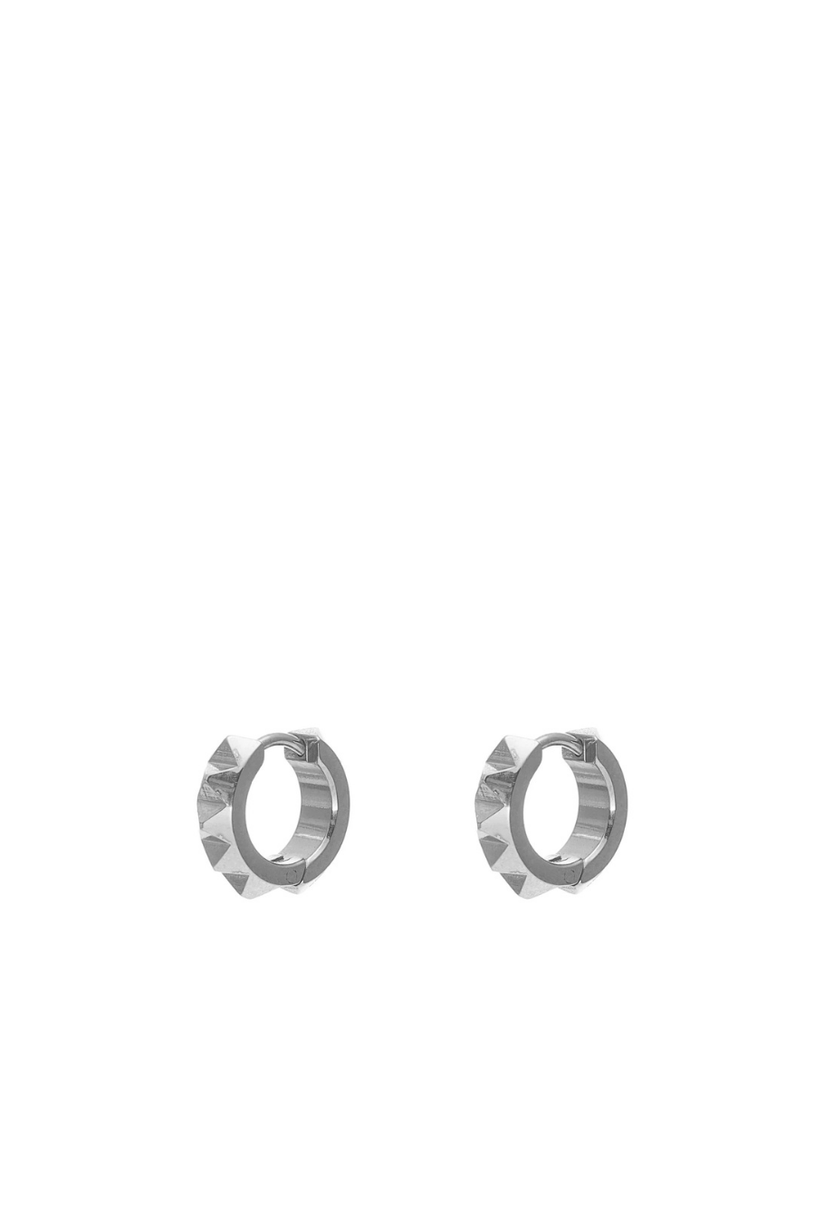 Silk & Steel Mini Verge Sleeper Hoop Earring - Silver