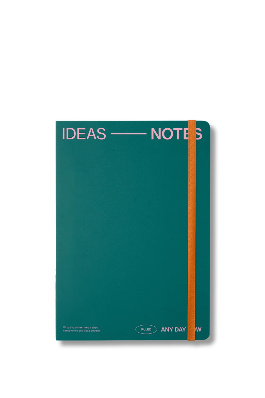 Any Day Now A5 Open Bound Ruled Notebook - Teal