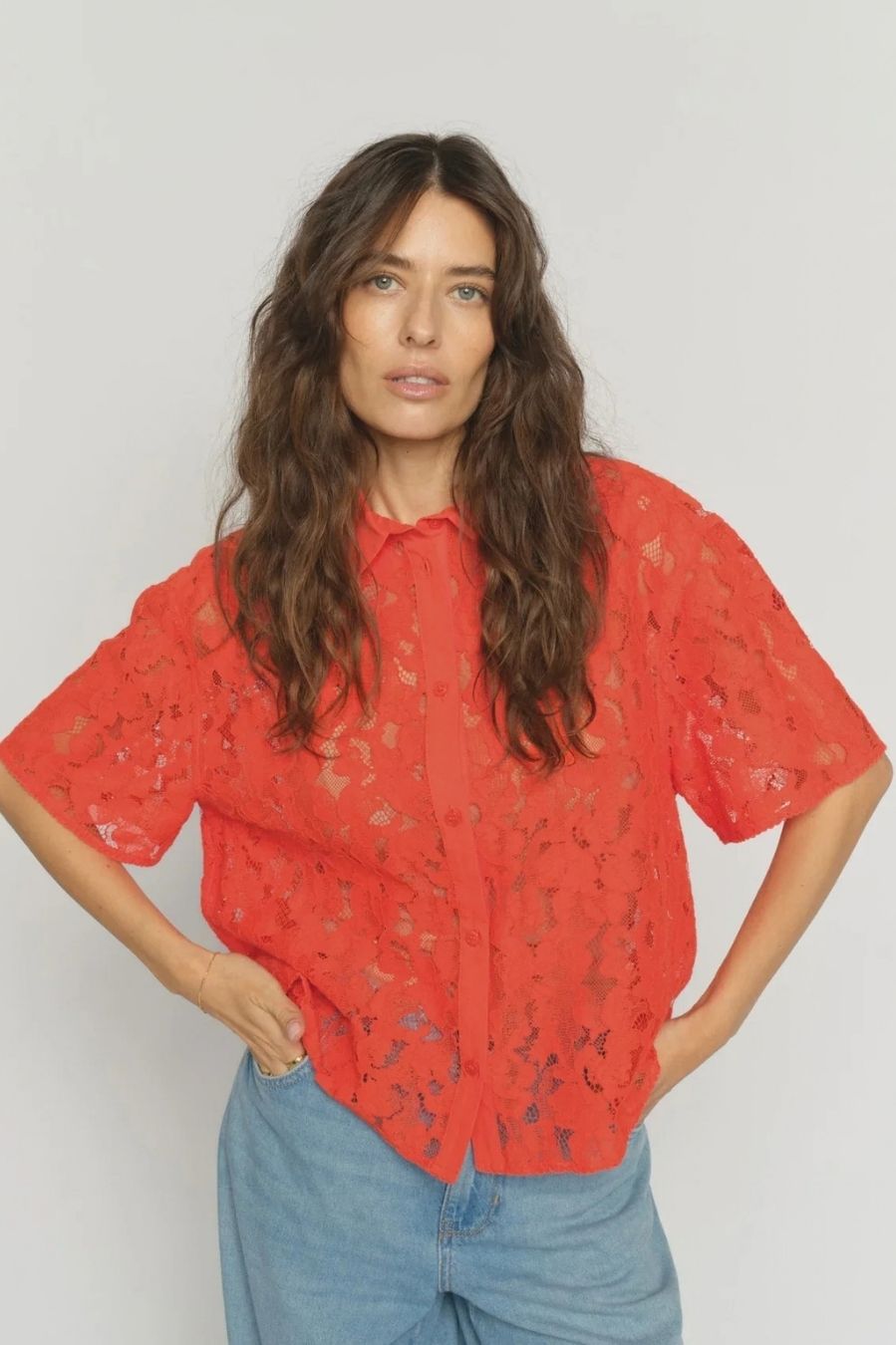 Mos Moah Lia River Lace Shirt - Spicy