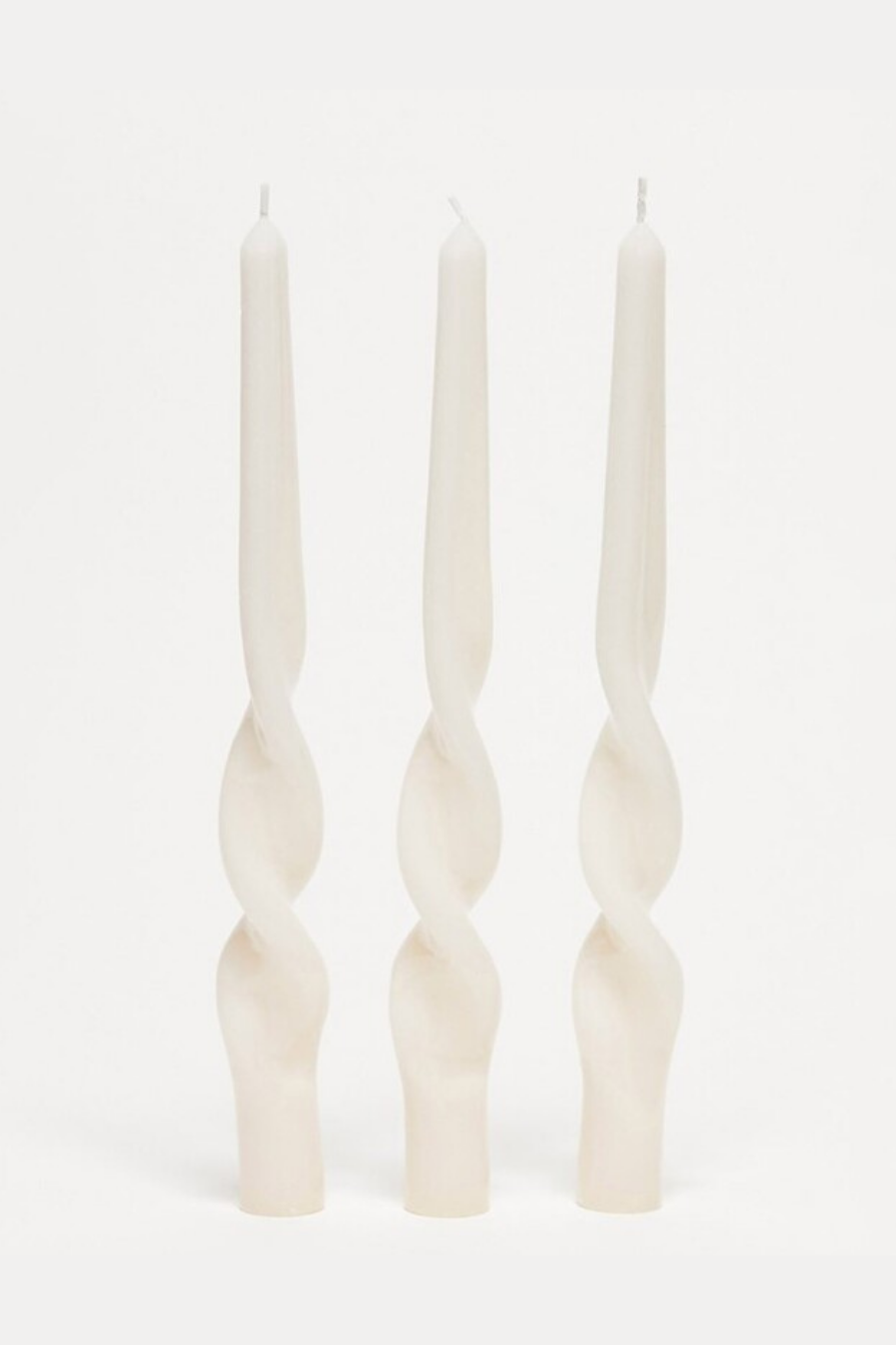 MÆGEN Twist Taper Candles Pack 3 - Ice White