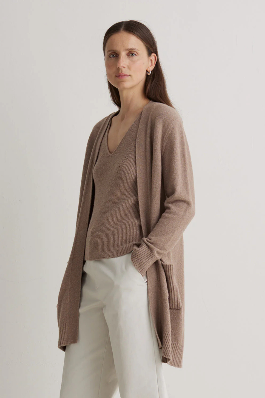 Yerse Long Cardigan - Mink