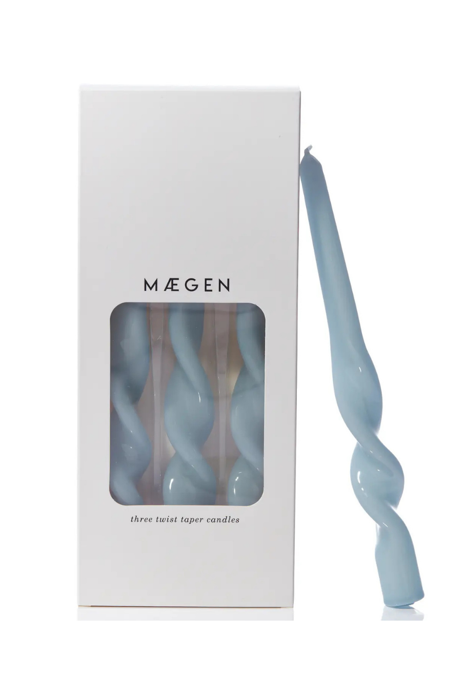 MÆGEN Twist Taper Candles Pack 3 - Cornflower Blue