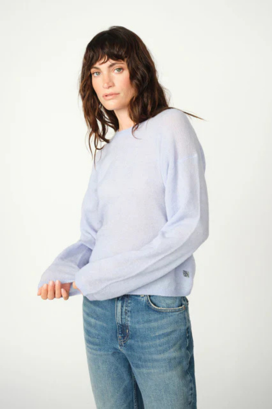Mos Mosh Mape O Neck Knit - Brunnera Blue