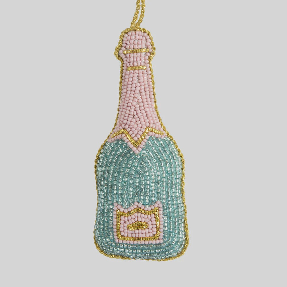 Christmas Decoration - Beaded Champagne