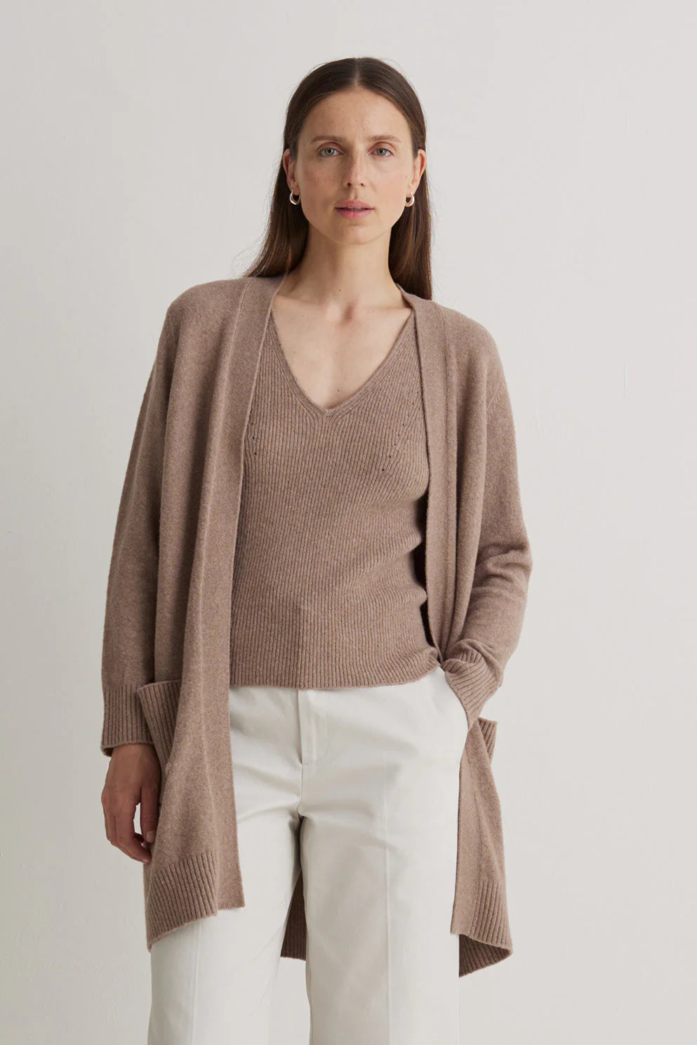 Yerse Long Cardigan - Mink