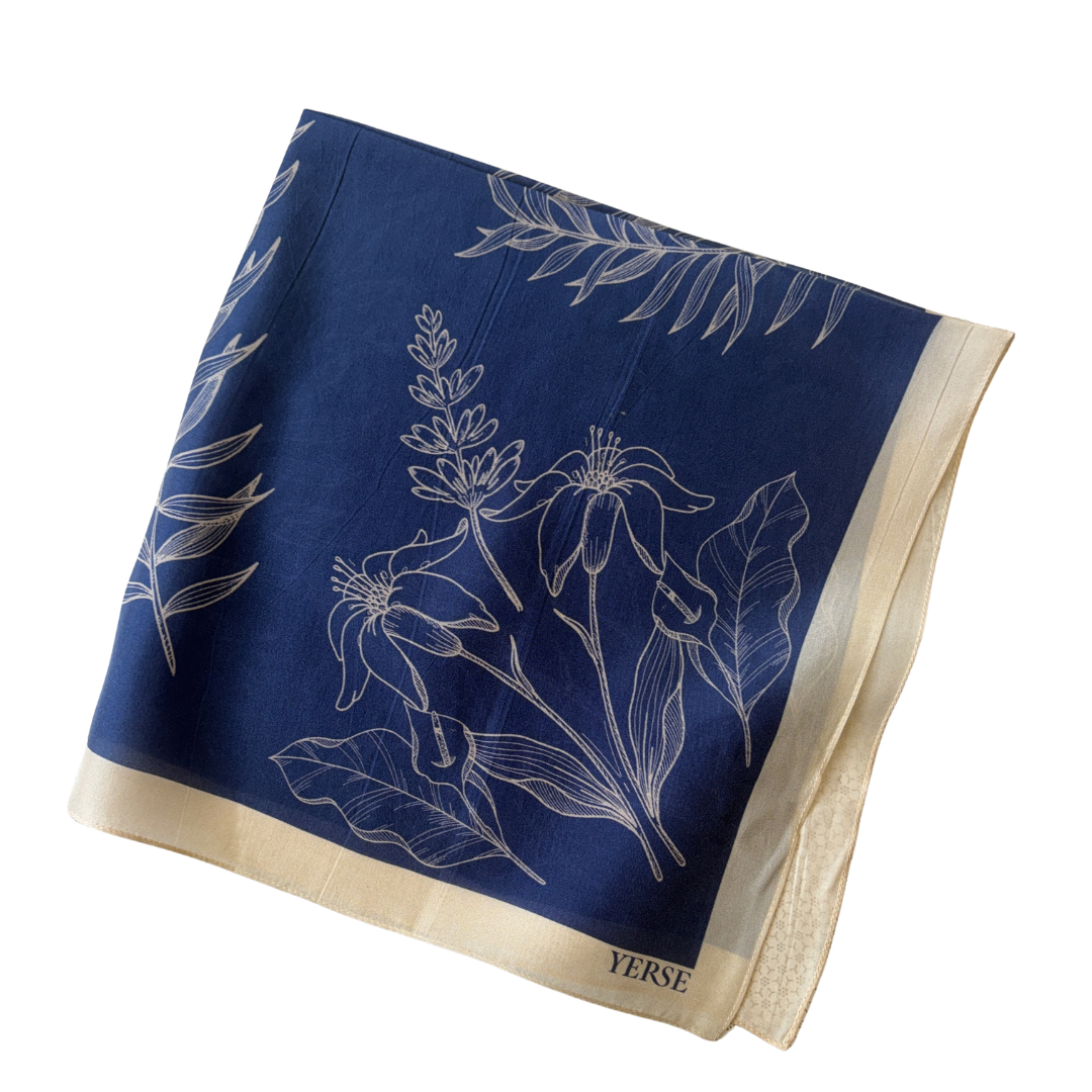 Yerse Silk Scarf Indigo