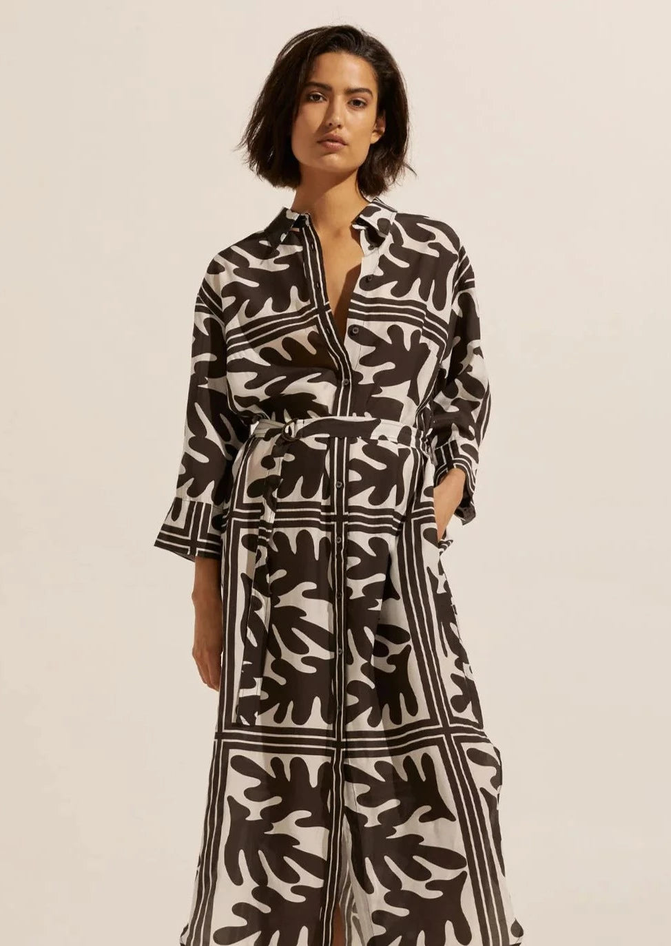 Zoe Kratzmann Pinpoint Dress - Frond Choc