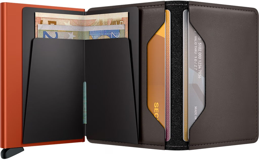 Secrid Slimwallet - Matte Truffle & Orange