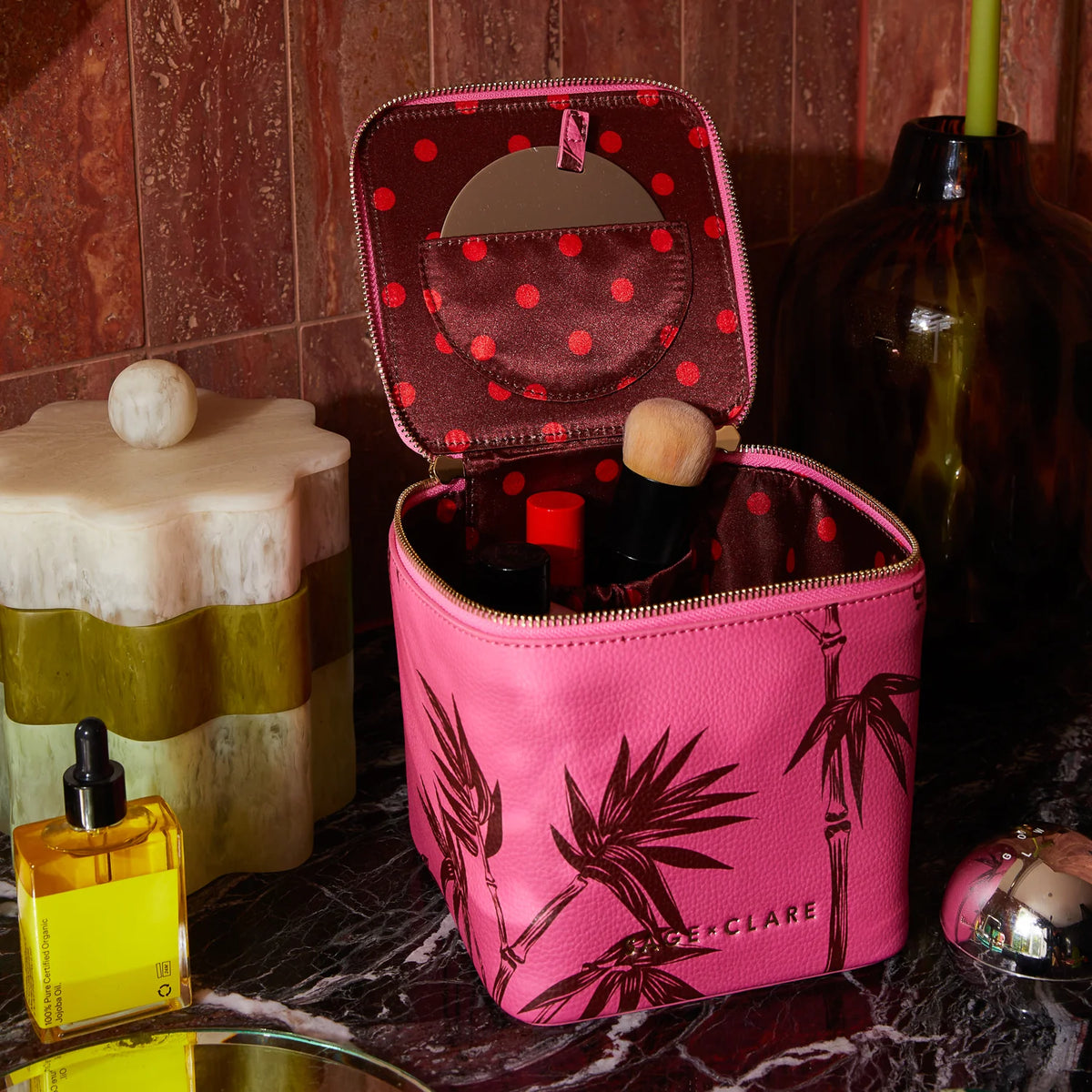 Sage and Clare Aneta Small Vanity Case - Primrose