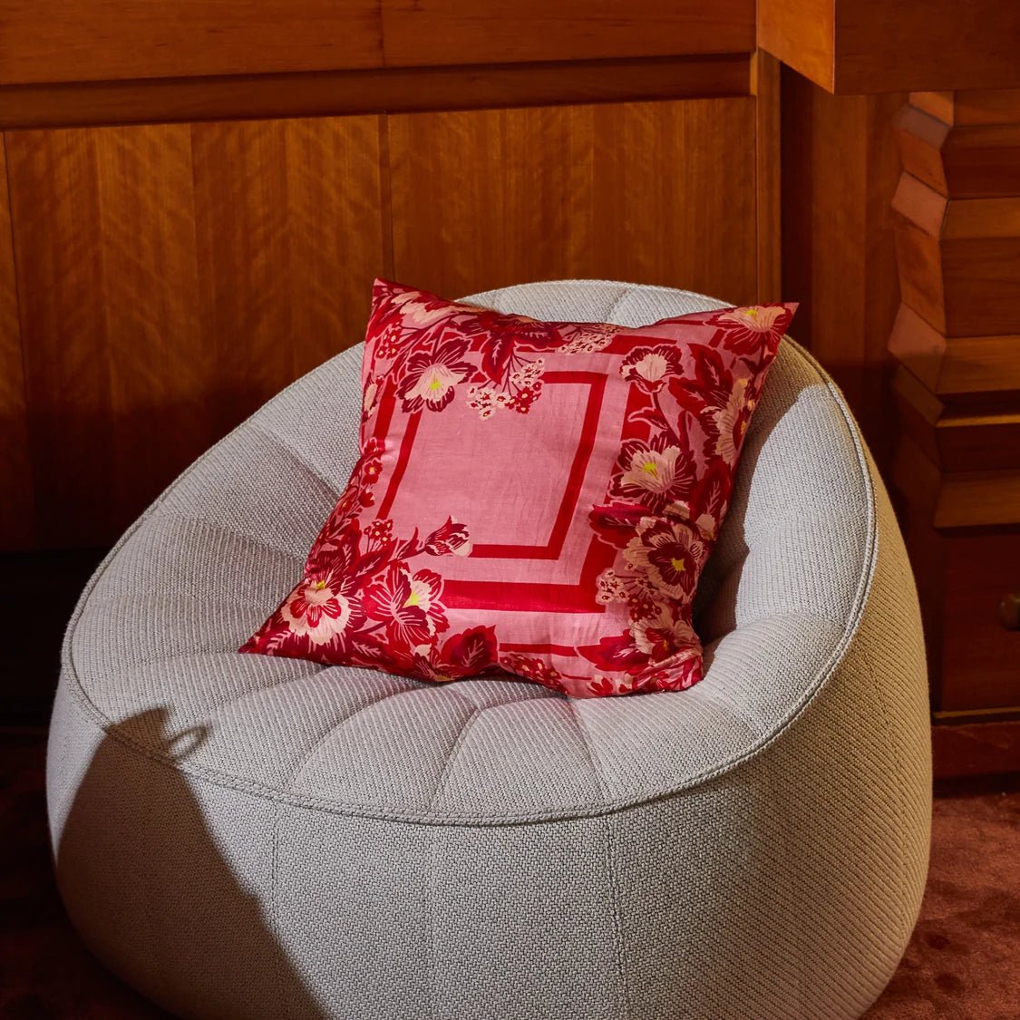 Sage and Clare Eliza Silk-Linen Cushion - Primrose