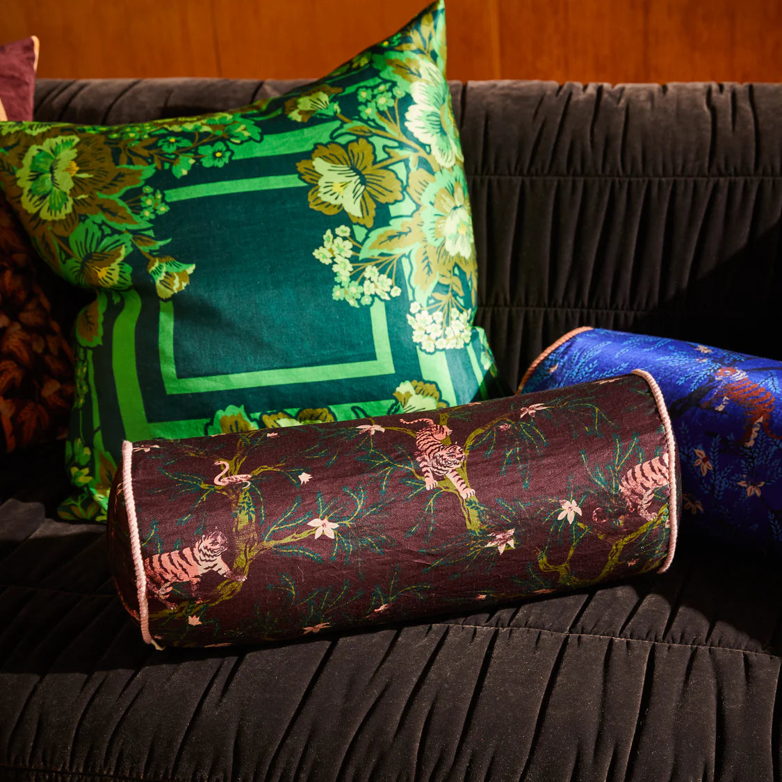 Sage and Clare Andrea Bolster Cushion - Rosewood