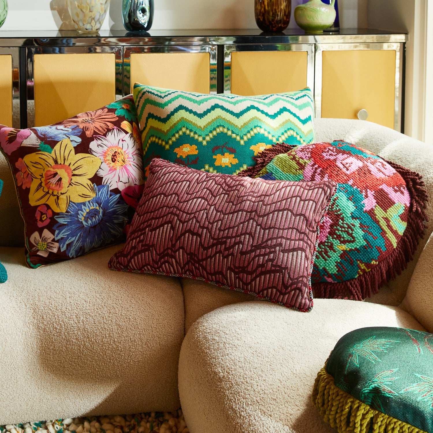 Sage x Clare Hanna Jacquard Cushion