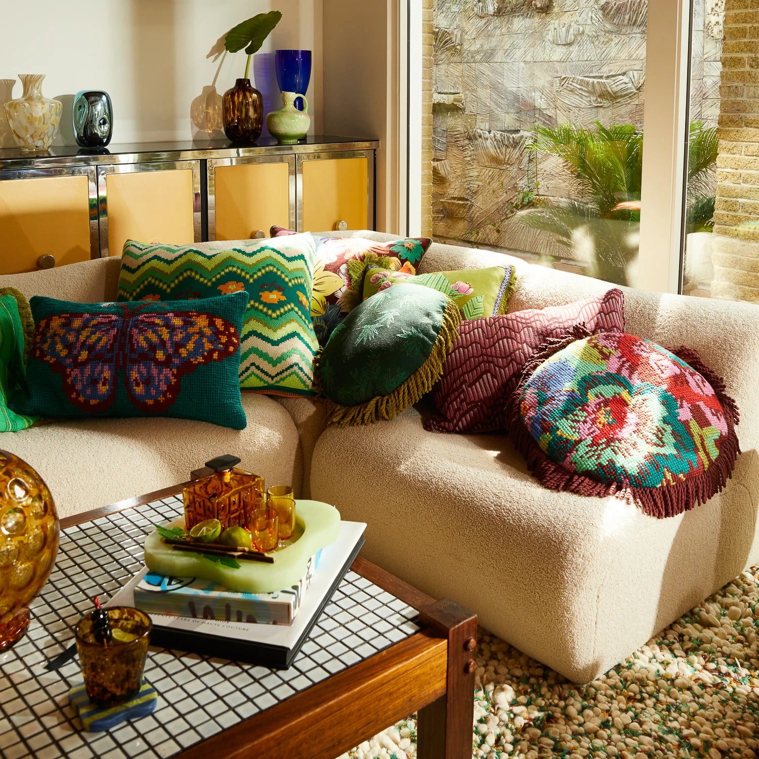 Sage x Clare Hanna Jacquard Cushion