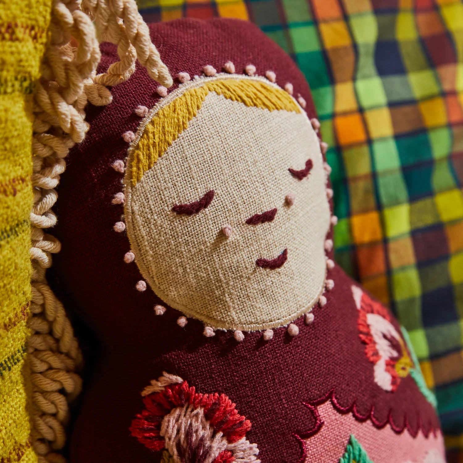 Sage x Clare Milena Embroidered Cushion